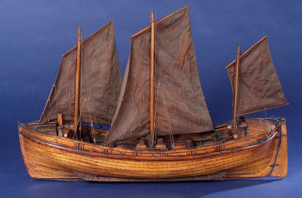 Detail of Full hull model, sailing lifeboat, port broadside by Unknown
