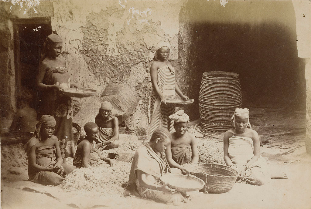 Detail of Slaves sifting root of Samoa plant by Unknown