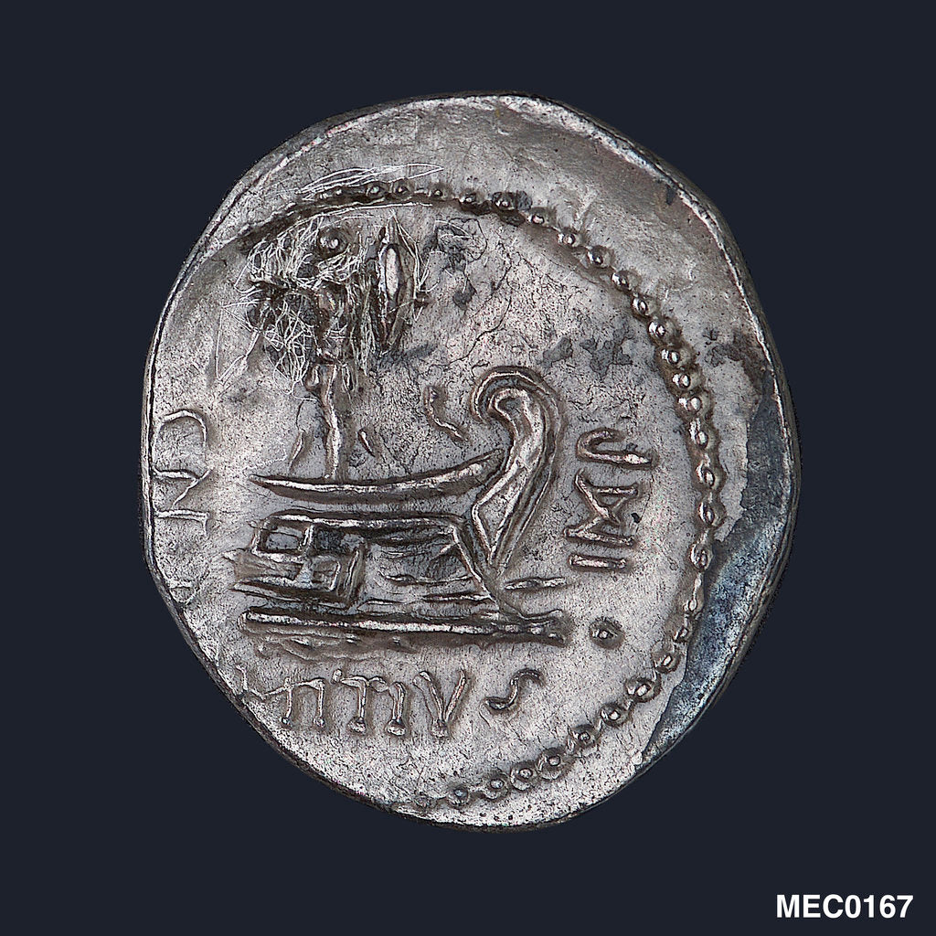 Detail of Denarius depicting head of L. Domitius Ahenobarbus by Unknown