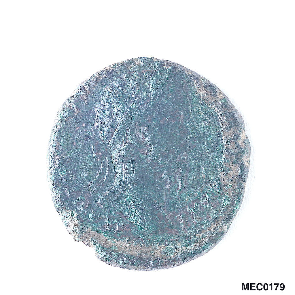 Detail of Classical coin depicting Emperor Marcus Aurelius and a Roman galley by Unknown