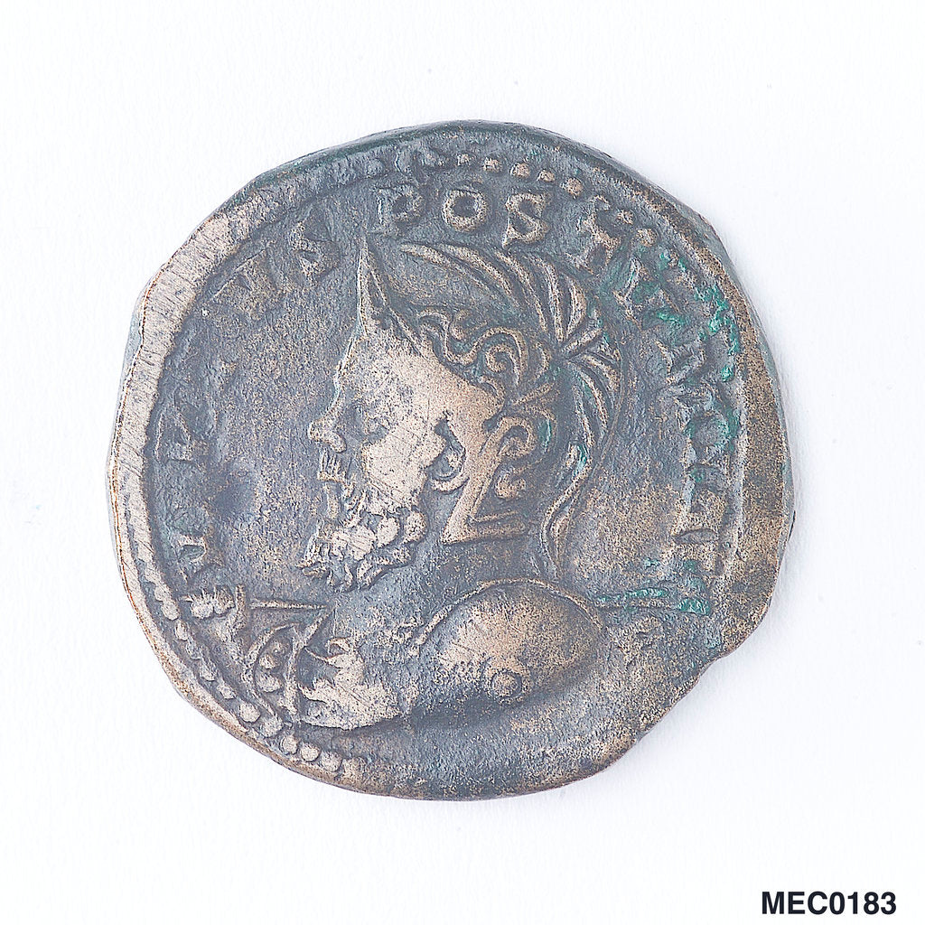 Detail of Sestertius depicting Emperor Postumus and a Roman galley by Unknown