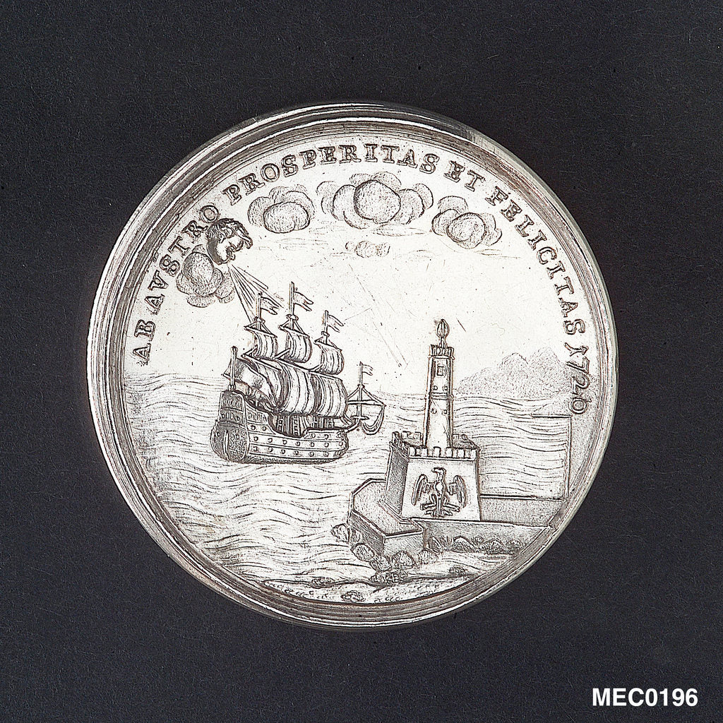 Detail of Medal commemorating the arrival of Emperor Charles VI at Palermo, 1720 by A. Travani