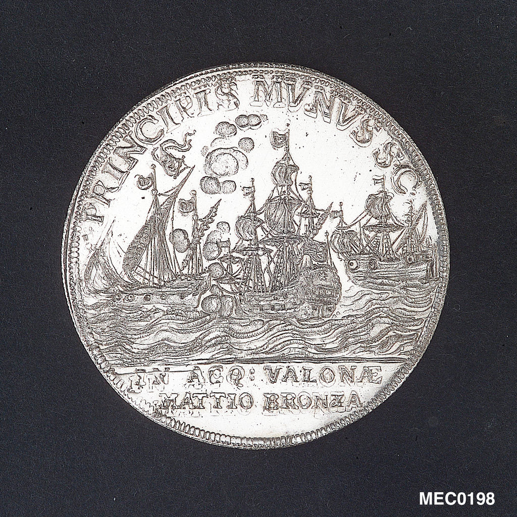 Detail of Medal commemorating the action off Valona, 1733 by Unknown