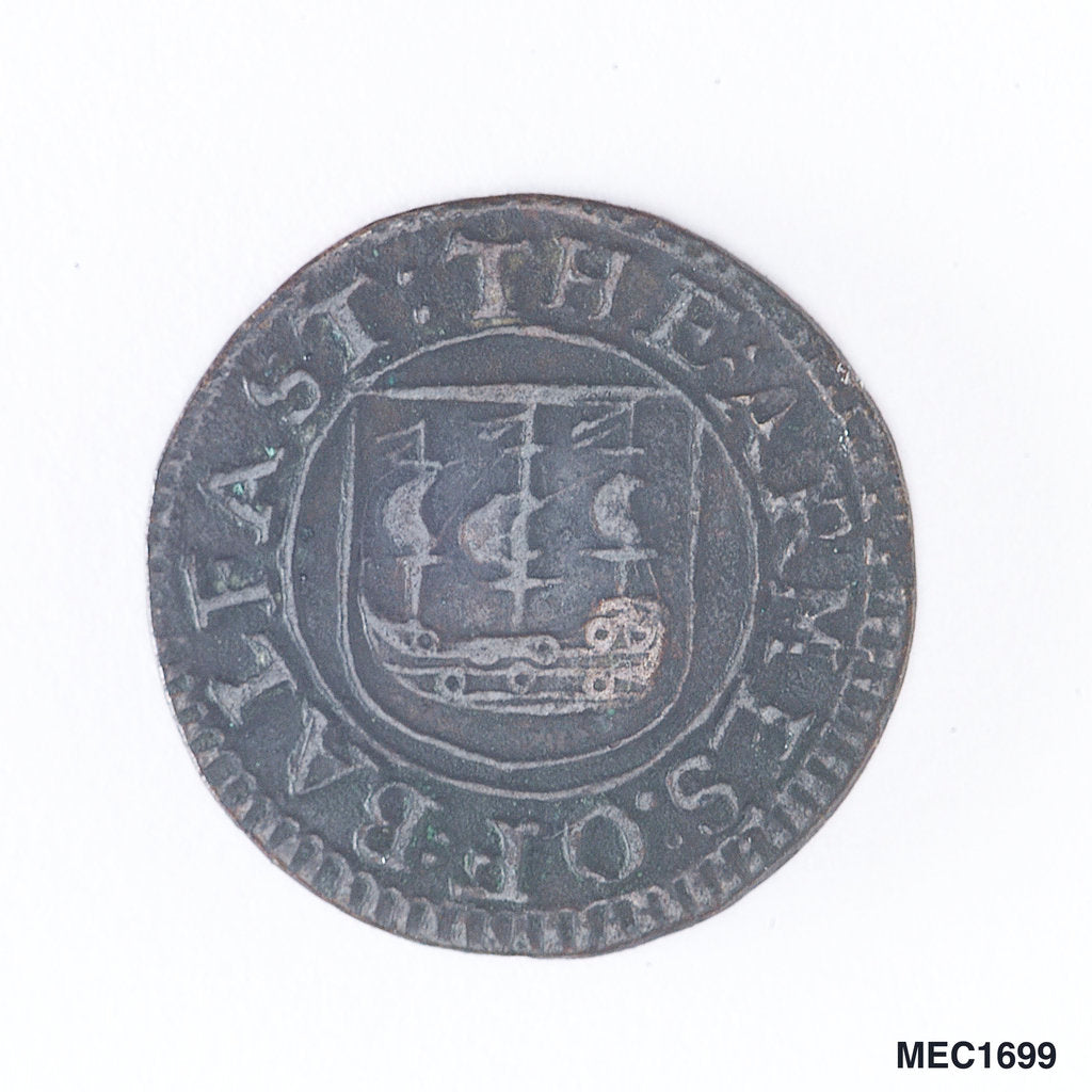 Detail of Belfast penny token by Unknown