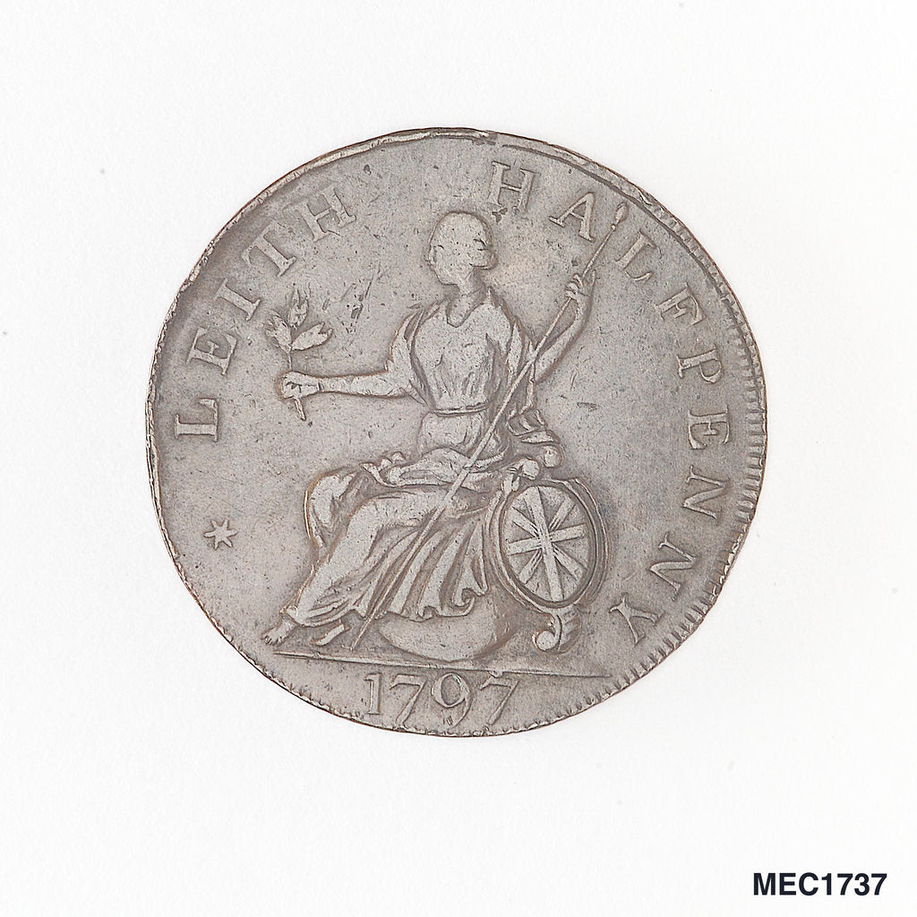 Detail of Leith halfpenny token by Unknown