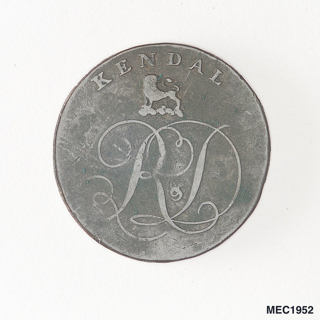 Detail of Kendal halfpenny token by Unknown