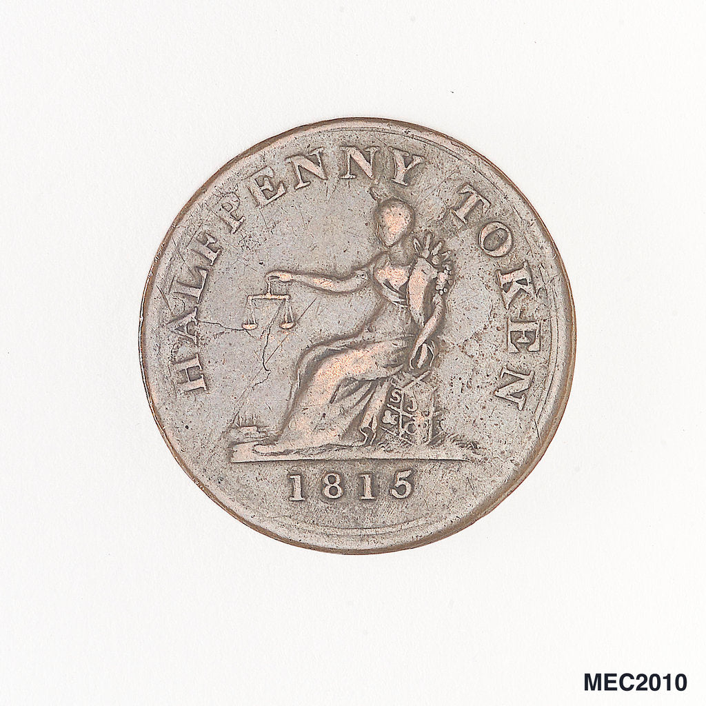 Detail of Halfpenny token by Unknown