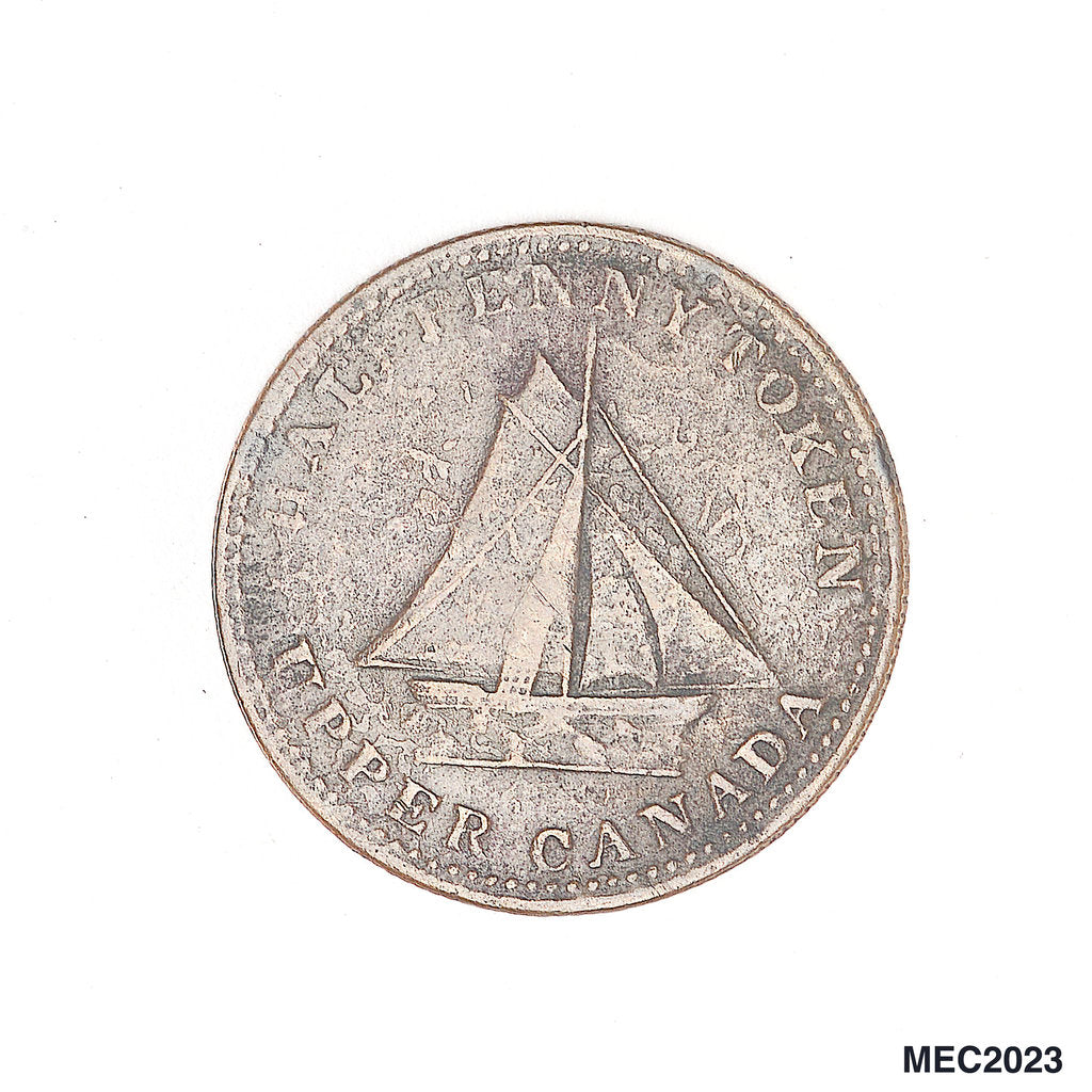 Detail of Upper Canada halfpenny token by Unknown