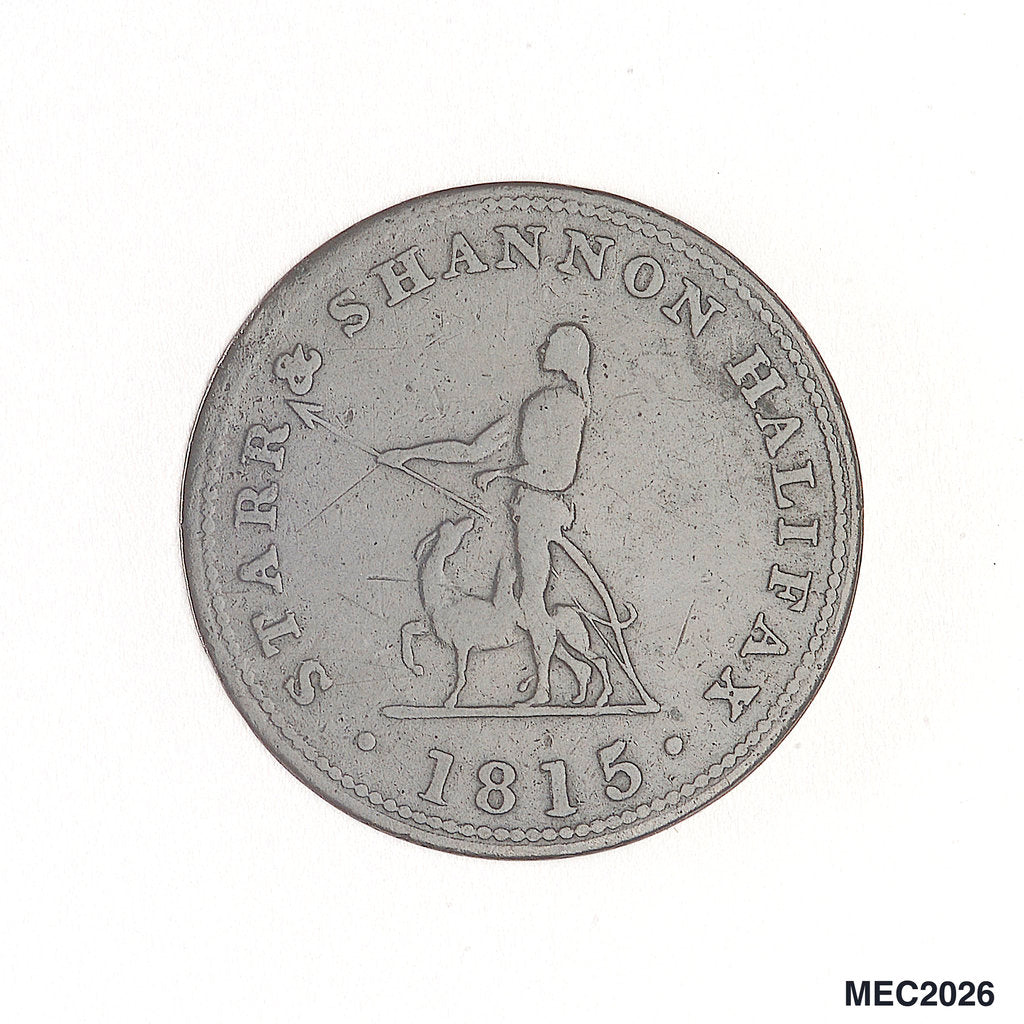 Detail of Nova Scotia halfpenny token by Unknown