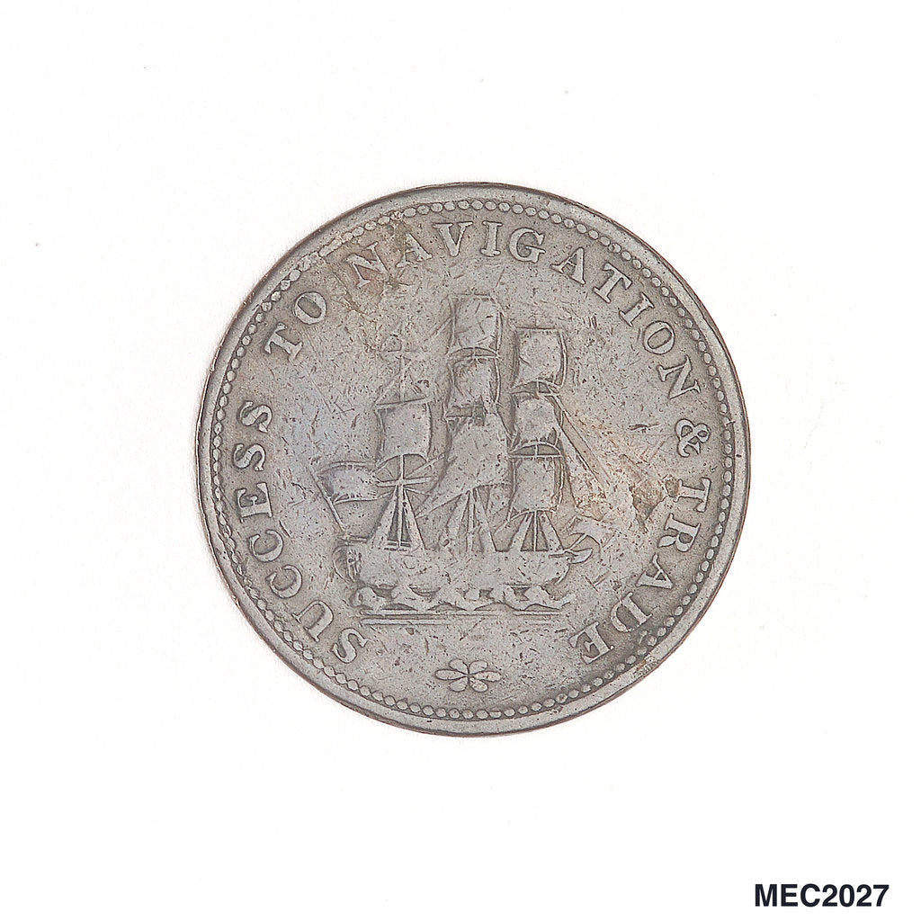 Detail of Nova Scotia halfpenny token by Unknown