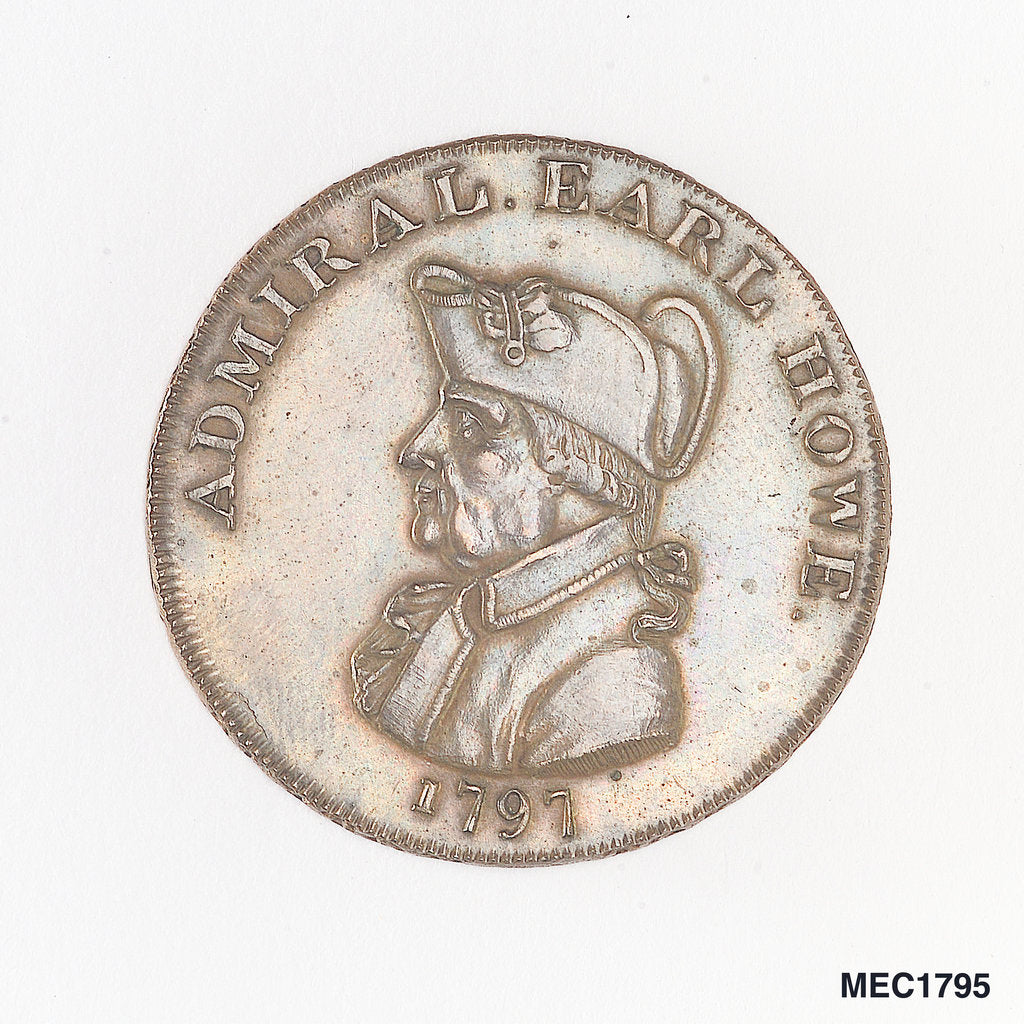 Detail of Buxton token commemorating Admiral of the Fleet Richard Howe (1726-1799) by Unknown