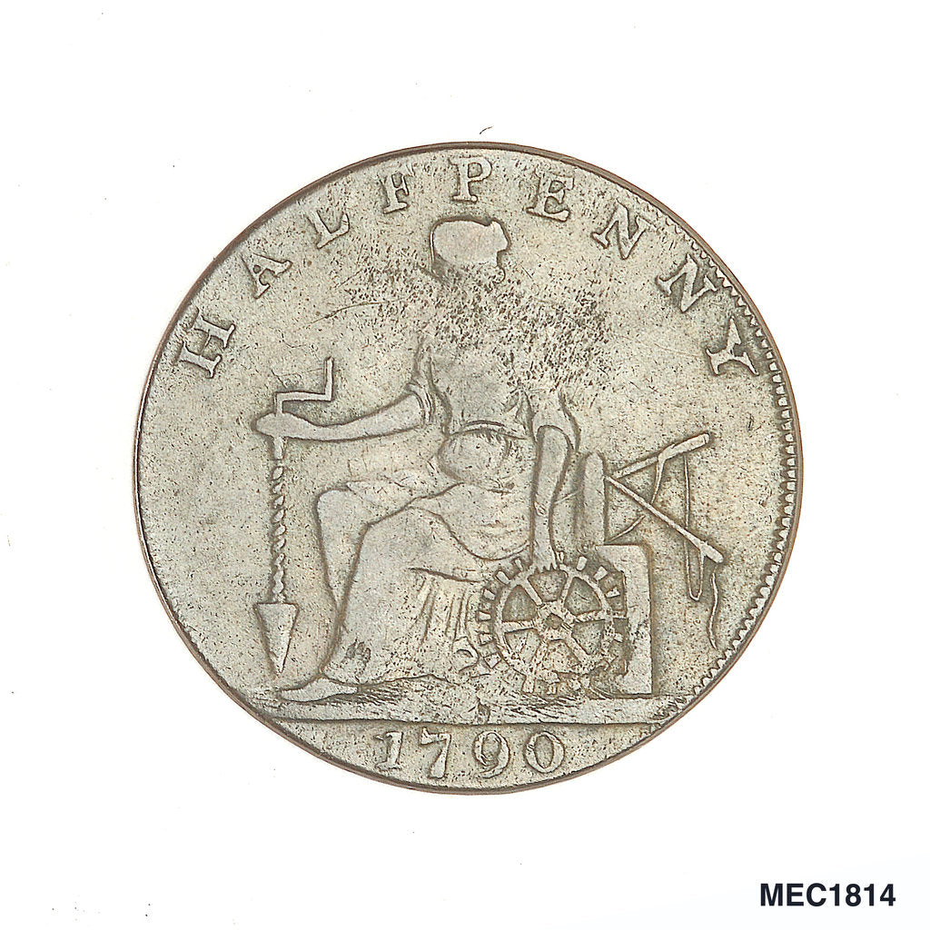 Detail of Halfpenny token commemorating Admiral of the Fleet Richard Howe (1726-1799) and the Glorious First of June, 1794 by T. Wyon