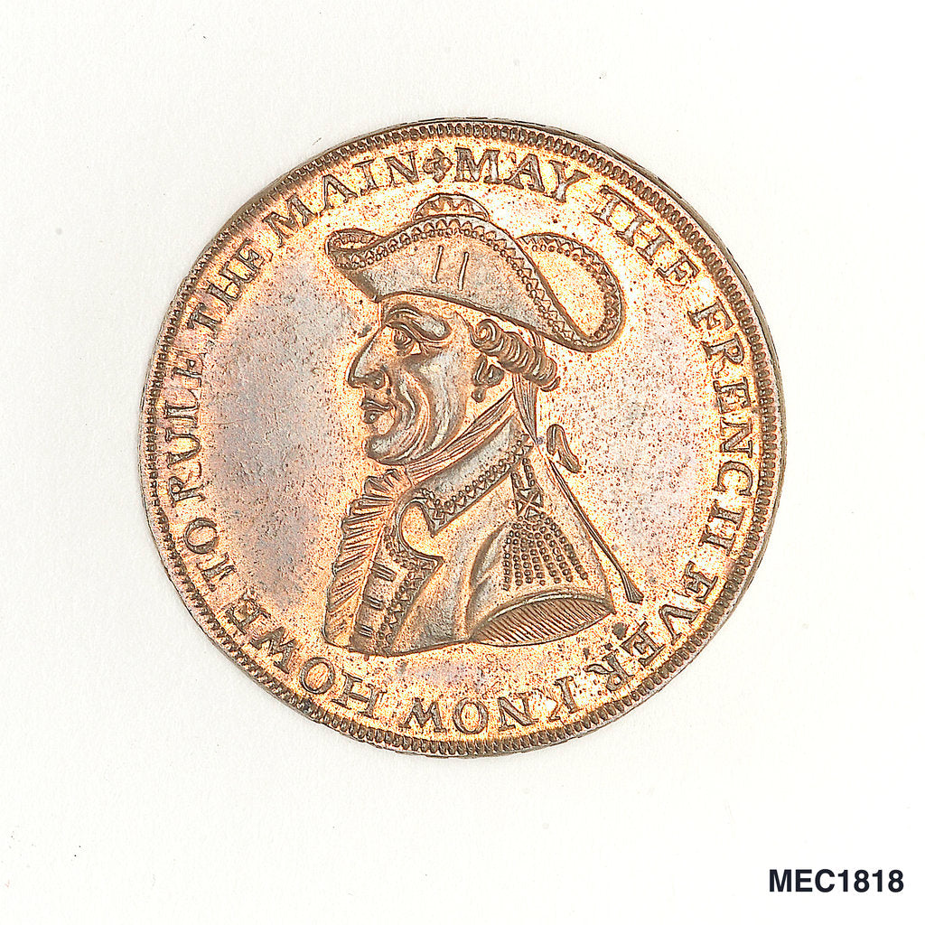 Detail of Token commemorating Admiral of the Fleet Richard Howe (1726-1799) by Unknown