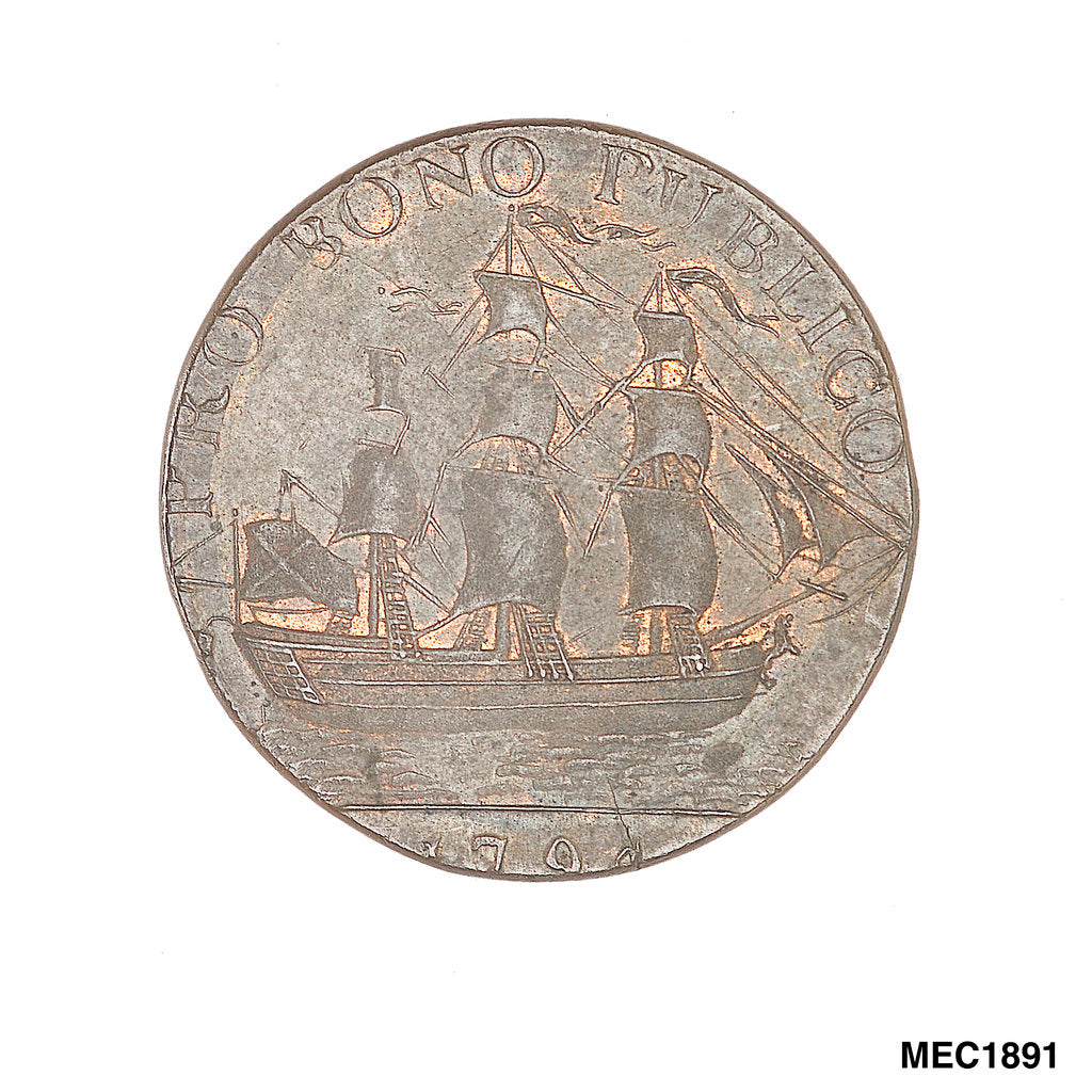 Detail of Glasgow halfpenny token by Unknown
