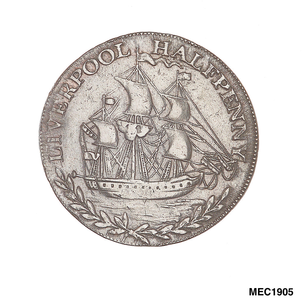 Detail of Liverpool halfpenny token by Unknown