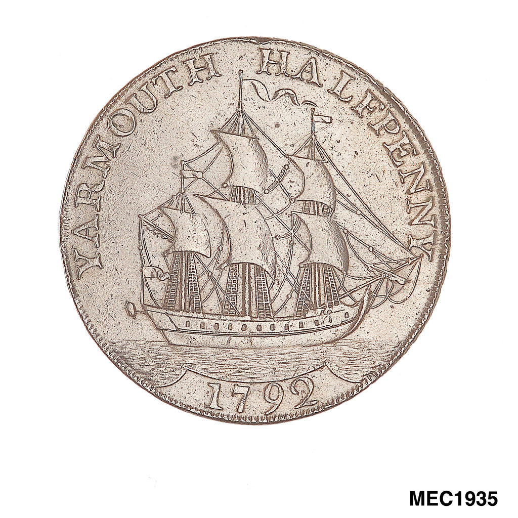 Detail of Yarmouth halfpenny token by Unknown