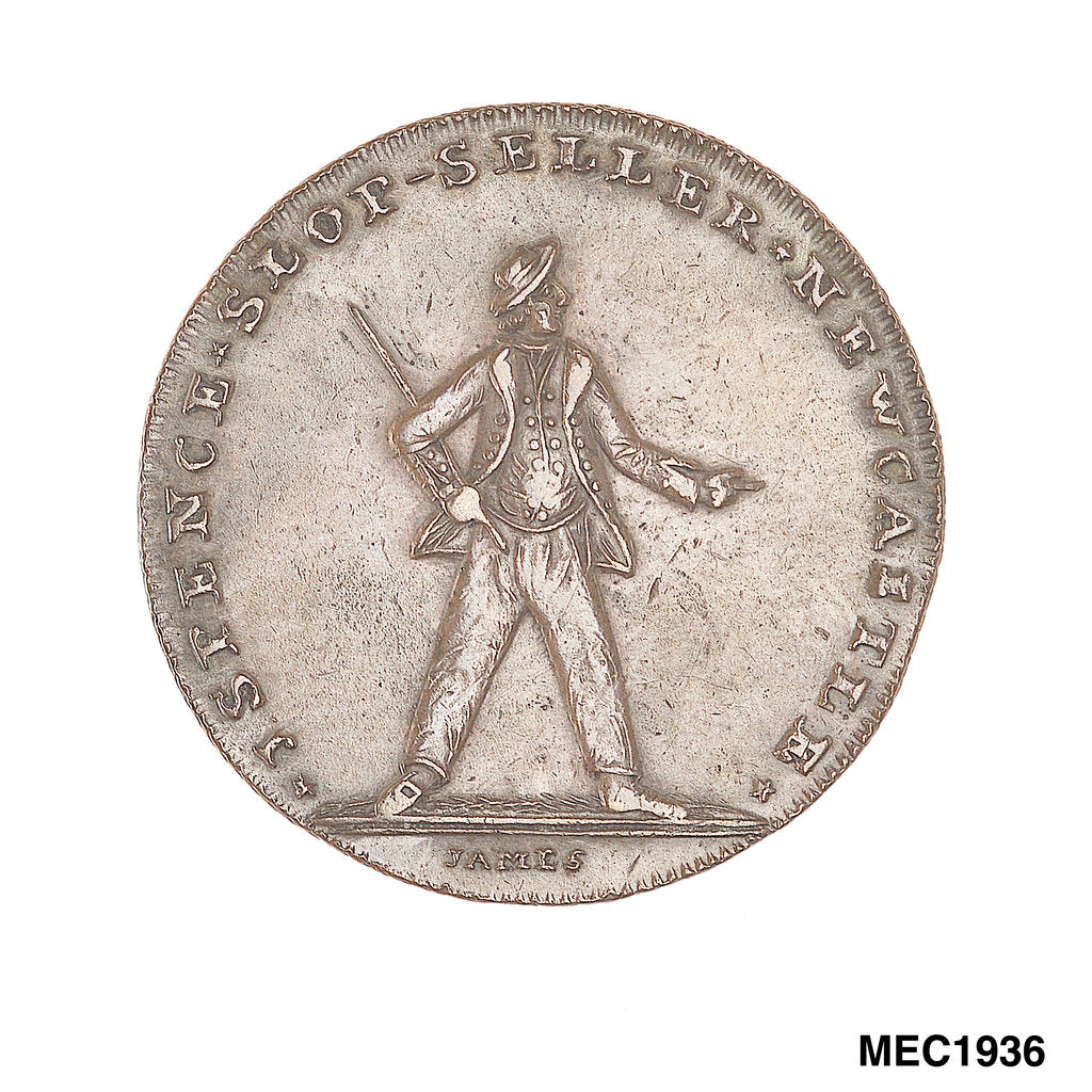Detail of Newcastle halfpenny token commemorating the Battle of the Glorious First of June, 1794 by C. James