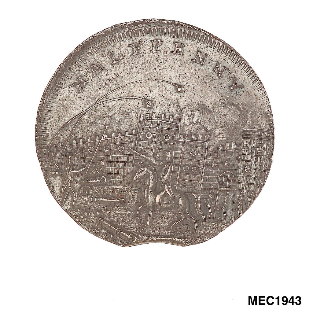 Detail of Brighton halfpenny token by Unknown