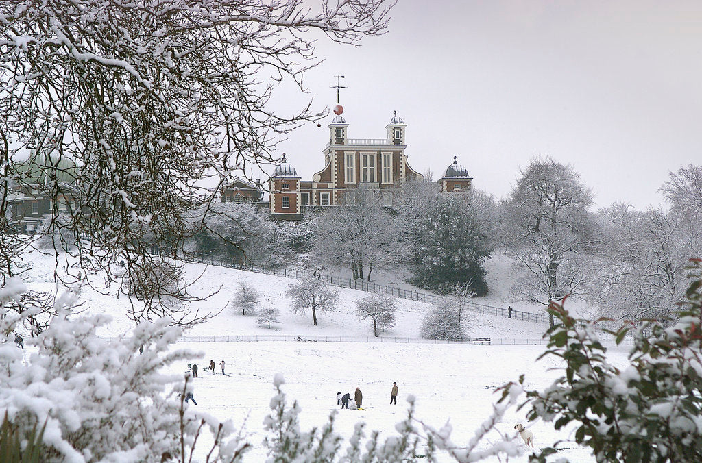 Detail of Flamsteed House in the snow, Royal Observatory, Greenwich by National Maritime Museum