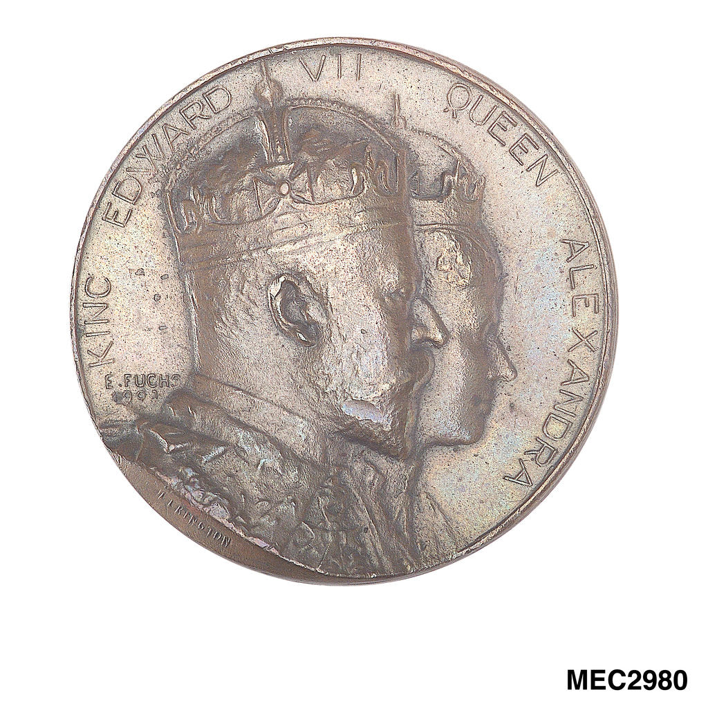 Detail of Medal commemorating the Coronation of Edward VII, 1902 by Emil Fuchs