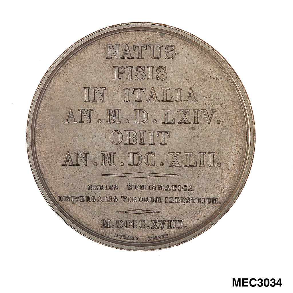 Detail of Commemorative medal depicting Galileo Galilei (1564-1642) by Unknown