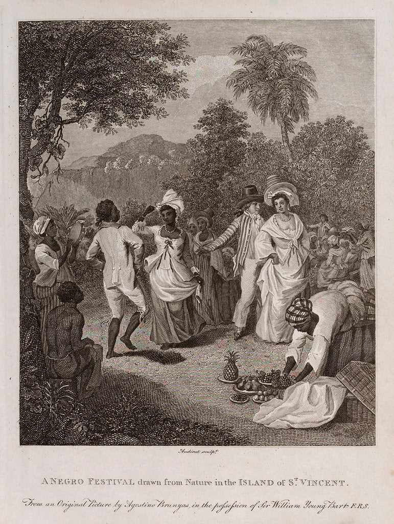 Detail of A Negro Festival drawn from Nature in the Island of St Vincent by Agostino Brunais