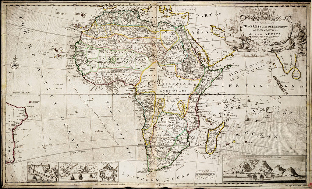 Detail of Map of Africa by Herman Moll