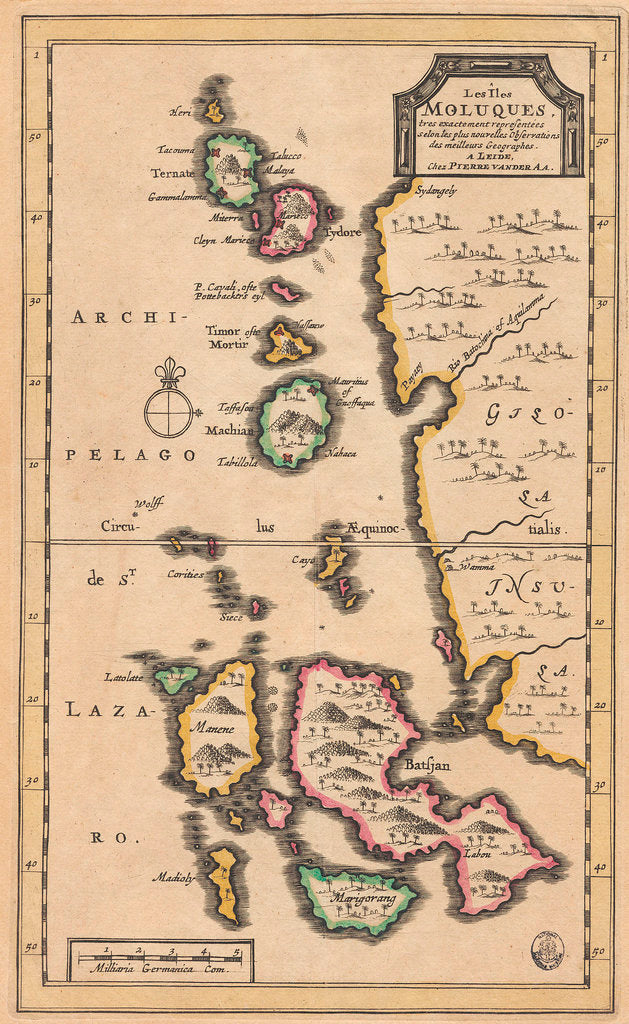 Detail of Map of the Molucca Islands (modern Indonesia) by Pierre van der Aa