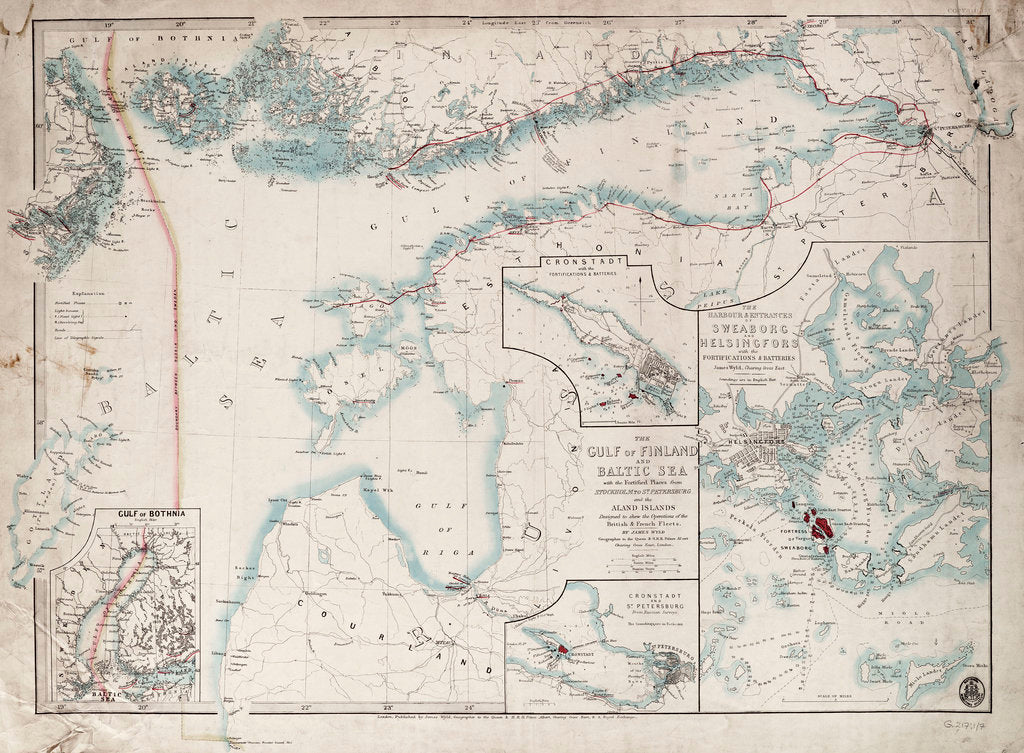 Detail of Chart of Gulf of Finland and Baltic by James Wyld