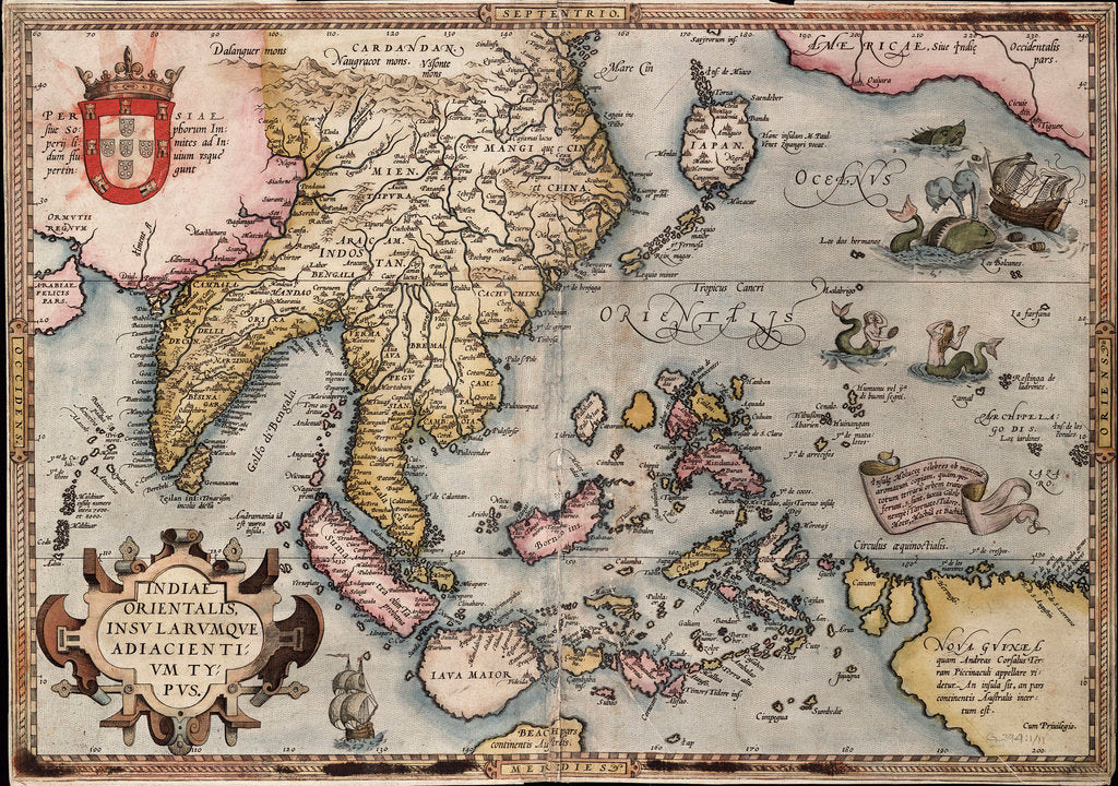 Detail of Map of the East Indies by Ortelius by Abraham Ortelius