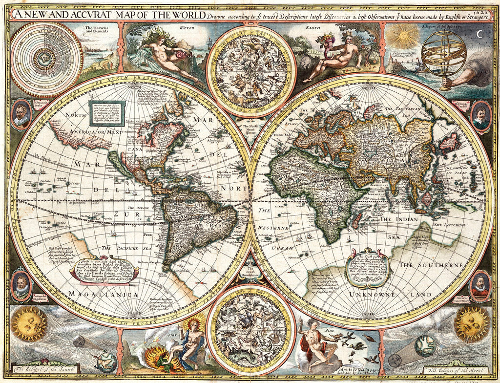 Detail of 'A new and accurate map of the world' by John Speed, 1626 by John Speed