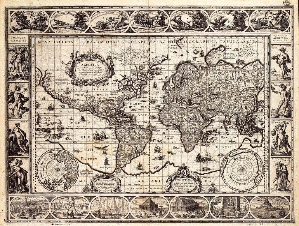 Detail of Mercator map of the world, 1606 by W.J. Blaeu