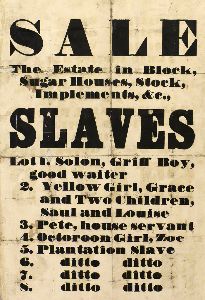 Detail of Slave sale poster by Unknown
