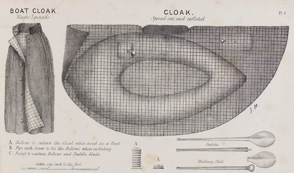 Detail of Halkett's boat-cloak or cloak-boat by unknown