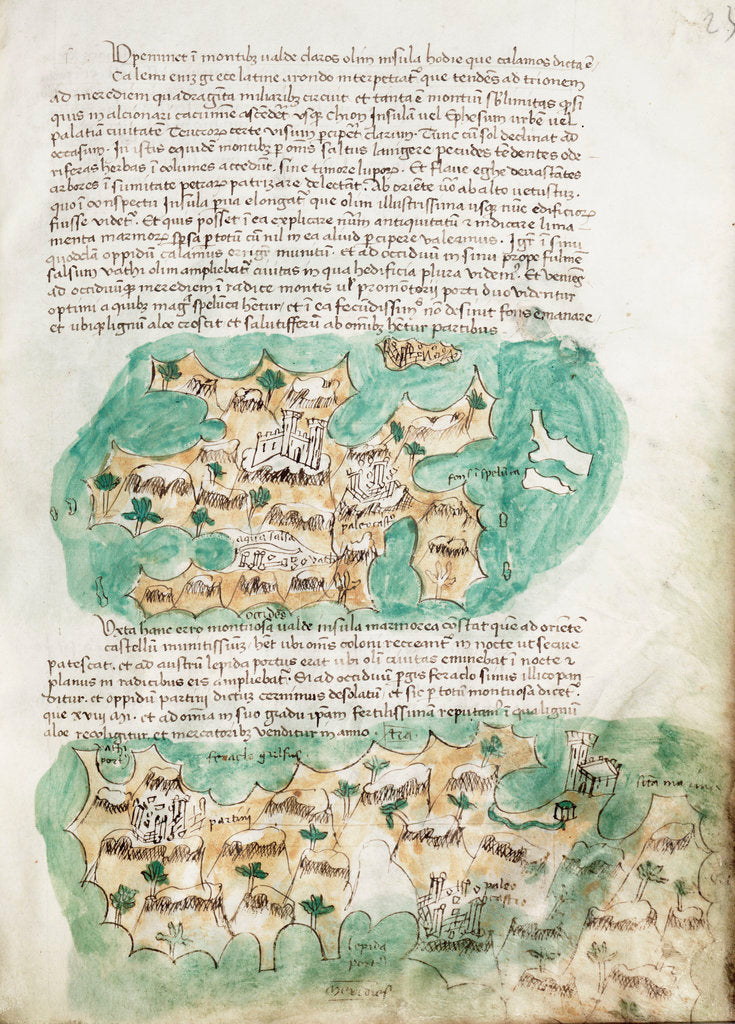 Detail of Kalimnos and Leros by Cristoforo Buondelmonti