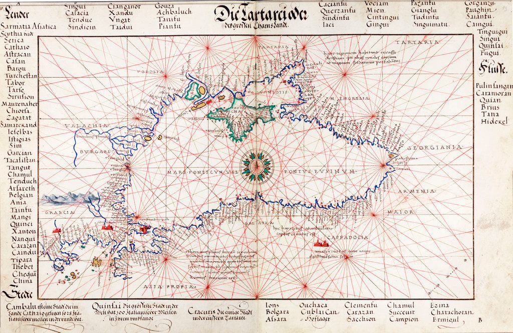 Detail of Chart of Black Sea by Johan B. Agnese