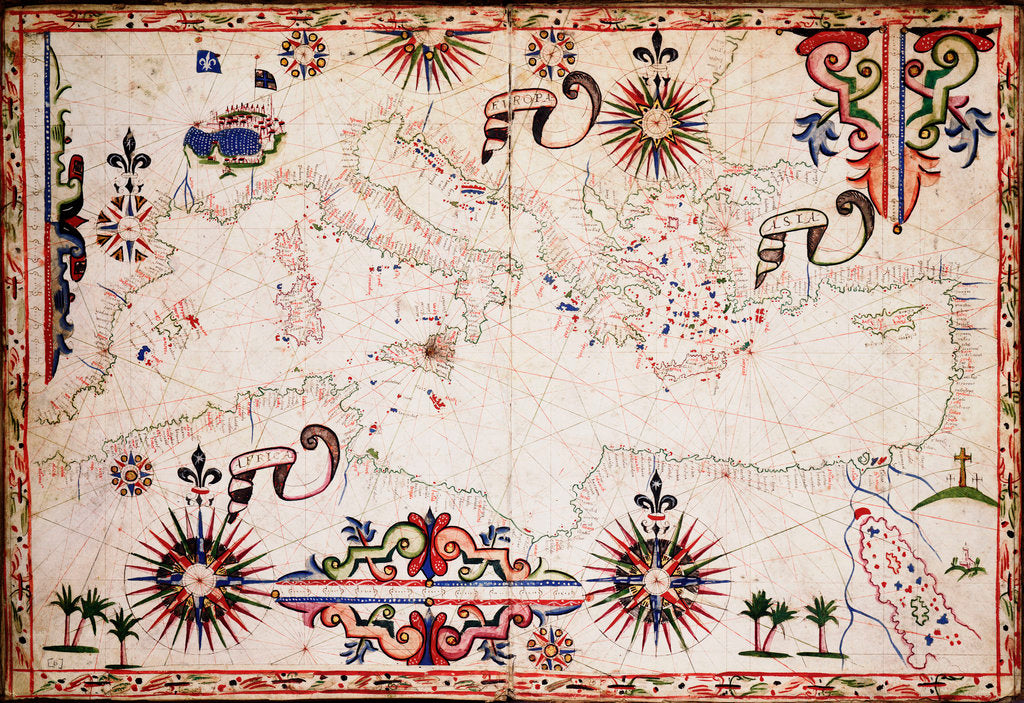 Detail of Chart of Mediterranean, Black and Caspian Seas by unknown