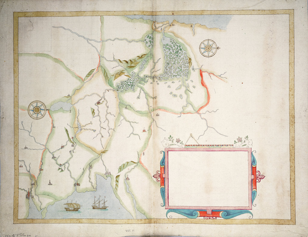 Detail of Central Ireland, Dublin to Sligo by Giovanni Battista Boazio