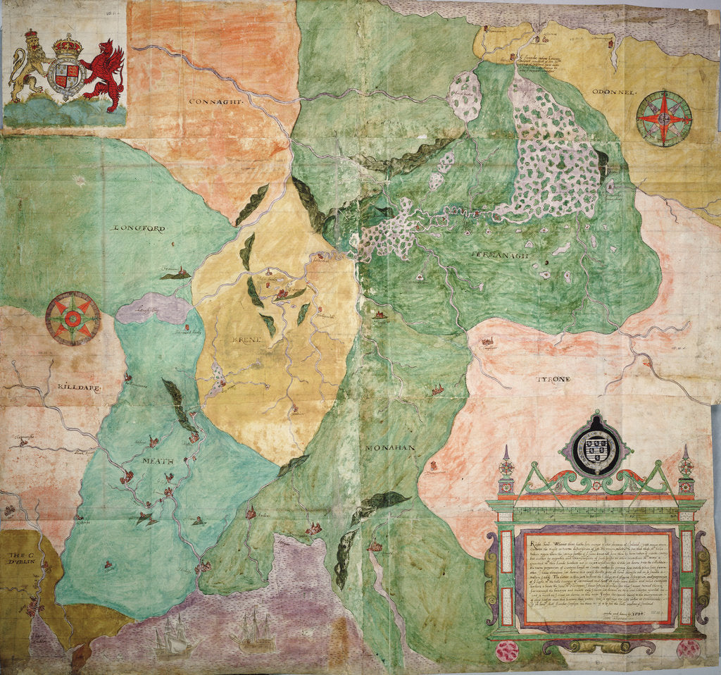 Detail of Ireland between Londonderry and Dublin by Ihon Thomas