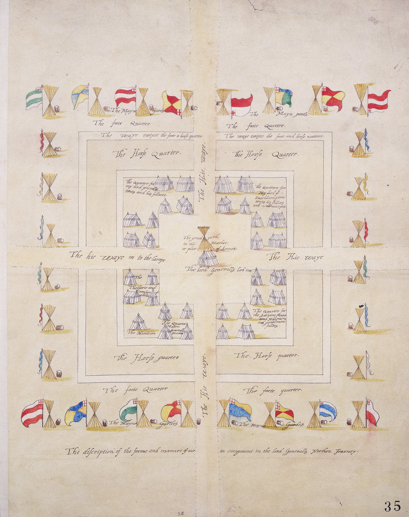 Detail of The discription of the forme and mannre of our in campment in the lord Generalls Northern Journey by Unknown
