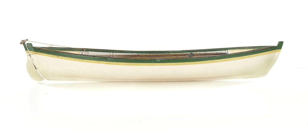 Detail of Full hull model, whaler, starboard broadside by unknown