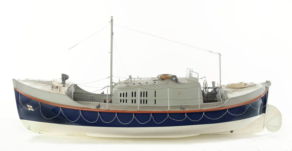 Detail of Full hull model, Oakley Mark II self-righting lifeboat, port broadside by unknown