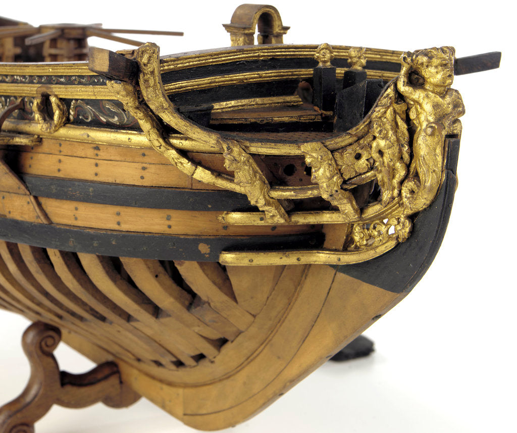 Detail of Full hull model, yacht, figurehead by Unknown