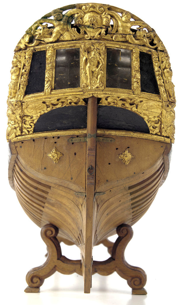 Detail of Full hull model, yacht, full stern by Unknown