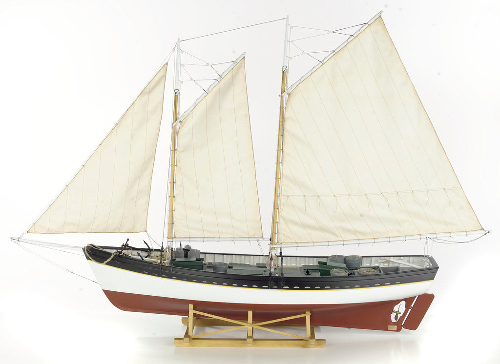 Detail of 'Katie N', port broadside by Varrick F. Cox