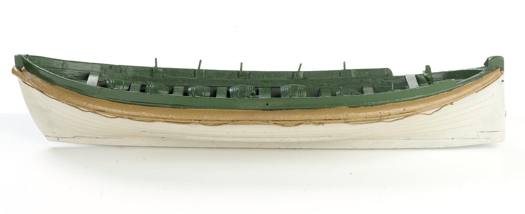 Detail of Full hull model, Costain's lifeboat, port broadside by Thomas Costain