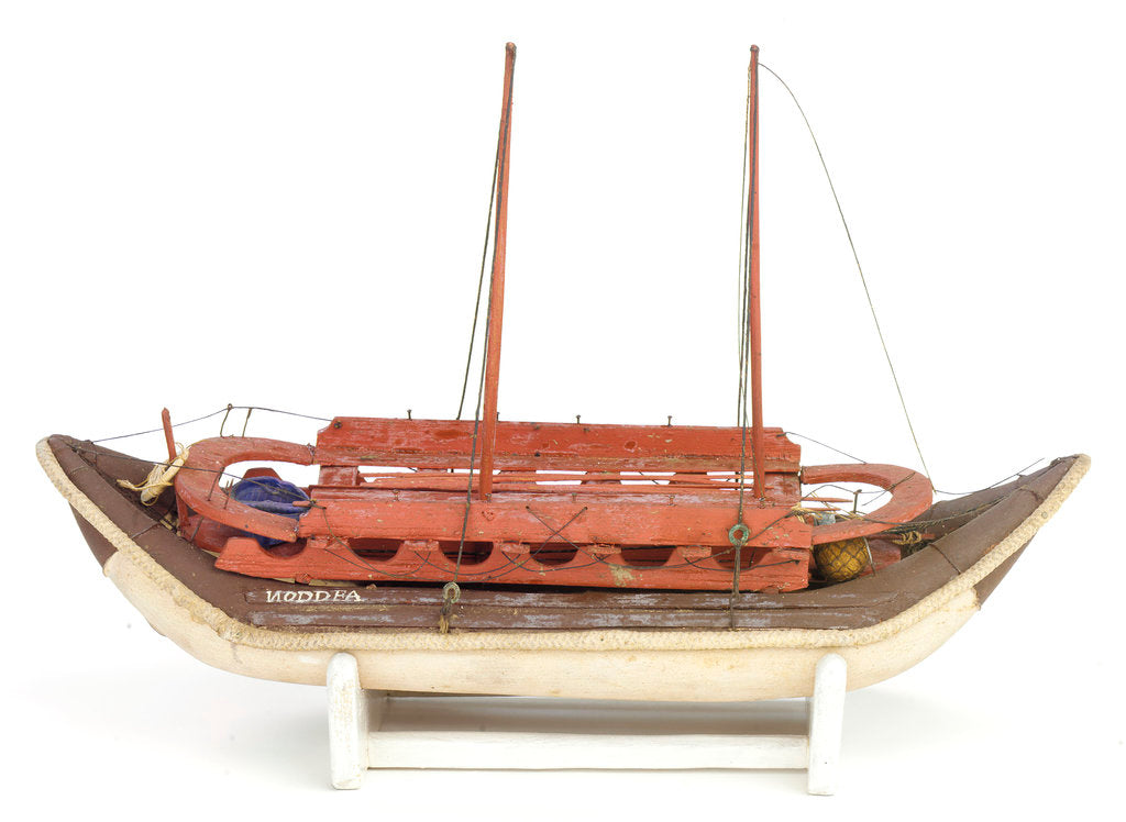 Detail of Full hull model representing 'Noddea' and 'Refuge', starboard broadside by unknown