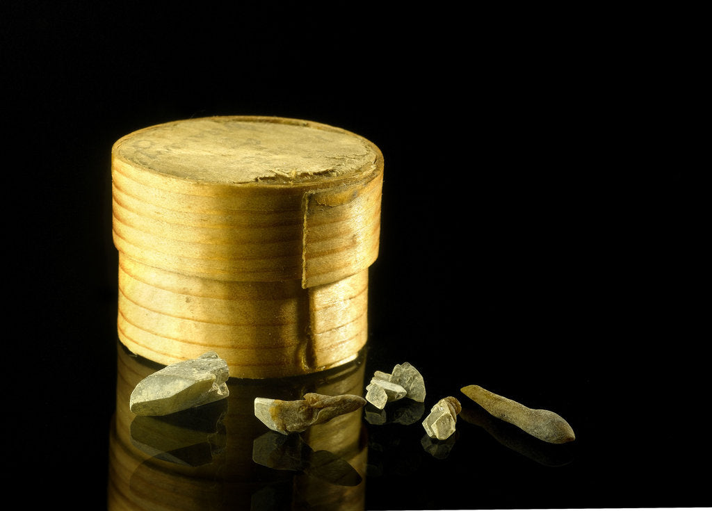 Detail of Pill box and nitrate of mercury by unknown