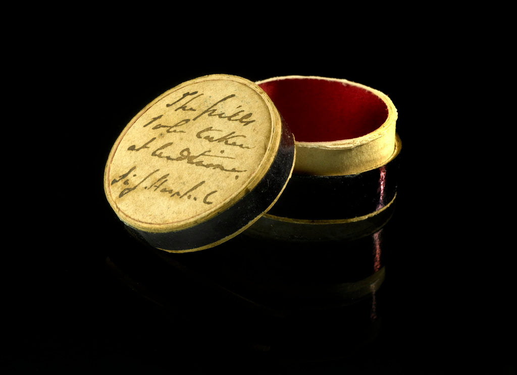 Detail of Pill box containing 'Apophyllite' by Unknown