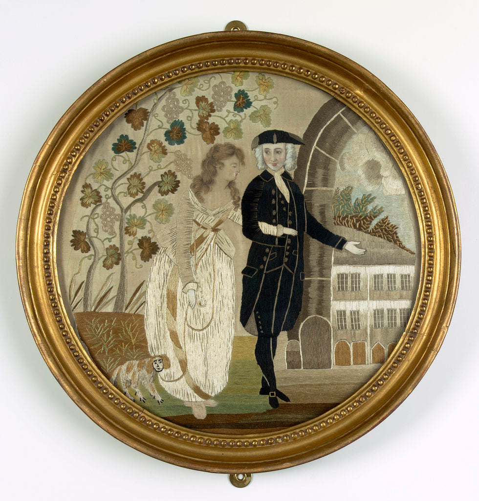 Detail of Silk picture in a frame by Emma Hamilton